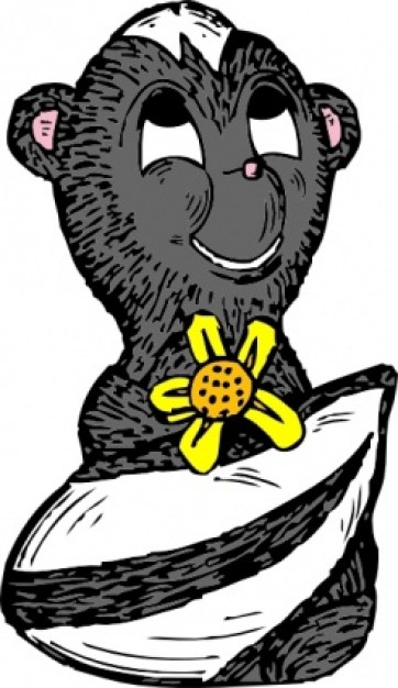 skunk with a flower making a vow to a god clip art