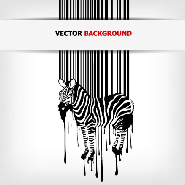 the barcode flow background with zebra in ink