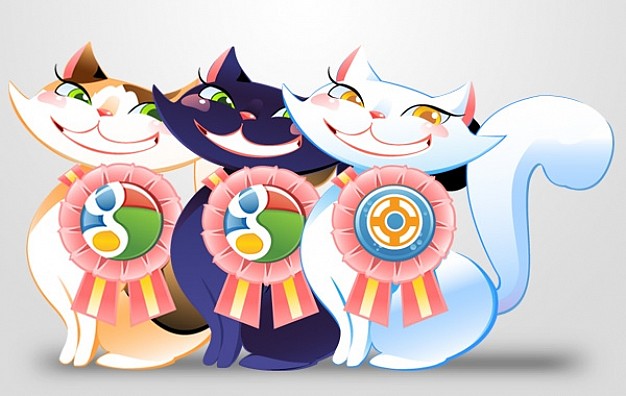 three social cat decoration on the wind