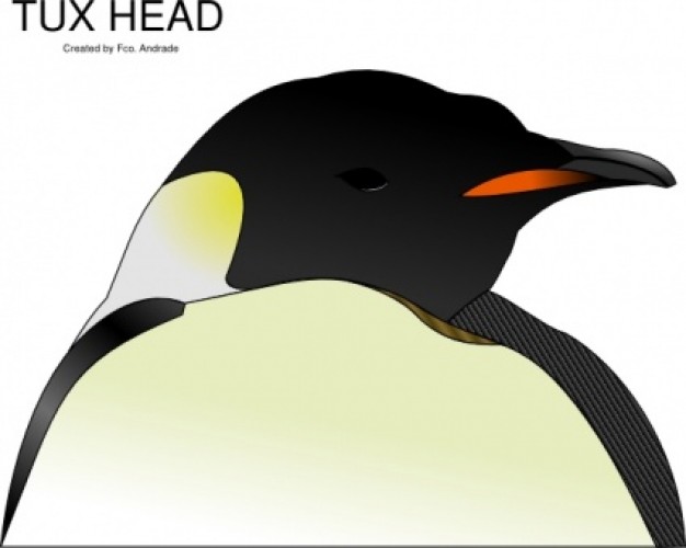 tux head clip art in watercolor