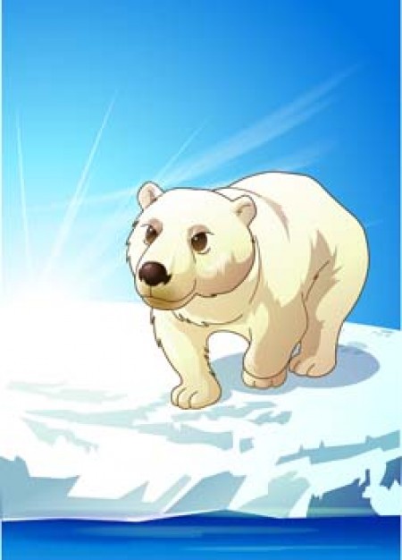 polar bear with polar ice background