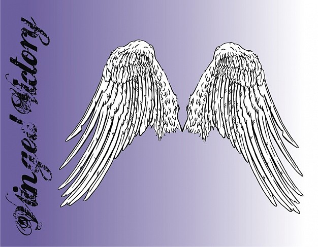winged victory over violet background
