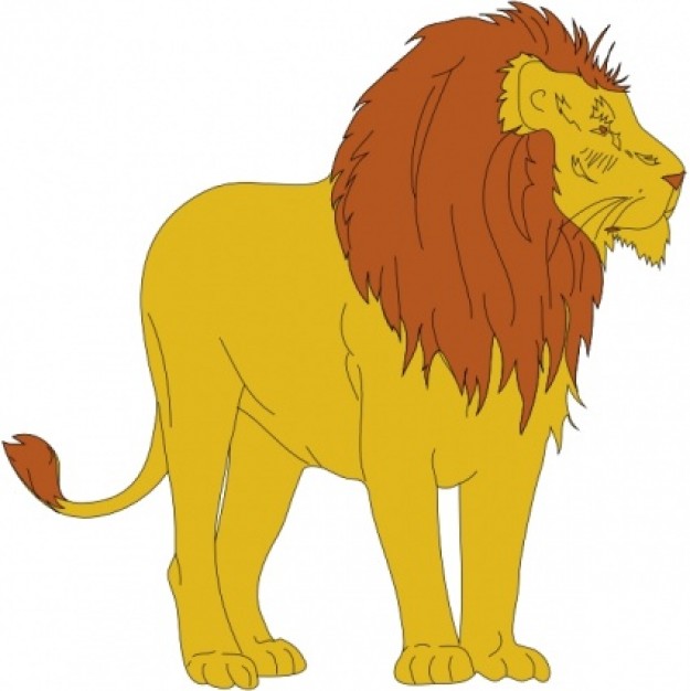 yellow lion clip art in side view