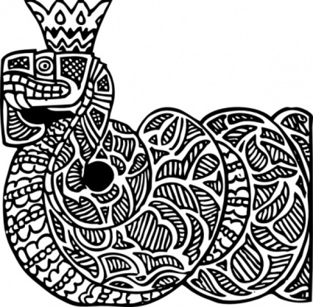 Abstract Snake King clip art