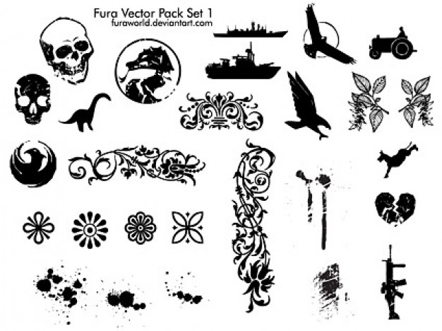 pattern with Lace skull skeletons animals ink