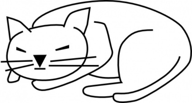 Sleeping Cat simple doodle clip art