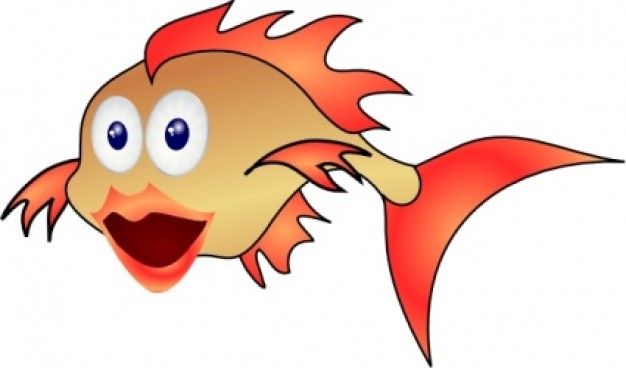 Gold Fish with surprise expression clip art