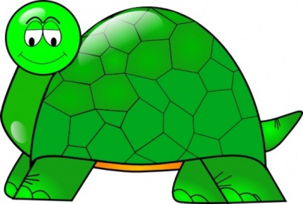 Simple green turtle clip art