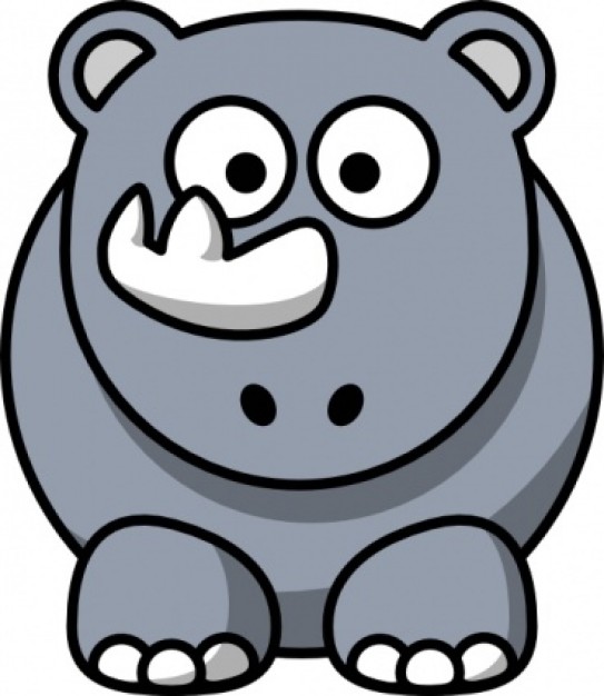 Studio fibonacci Cartoon Rhino doodle clip art