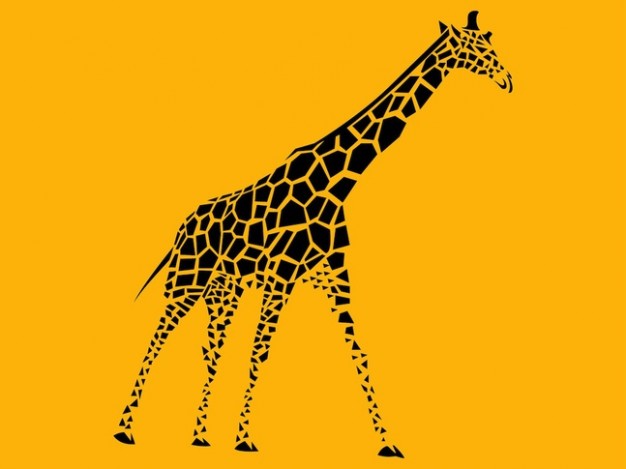 Africa animal giraffe with yellow background