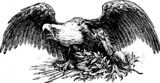 War Eagle clip art in side view