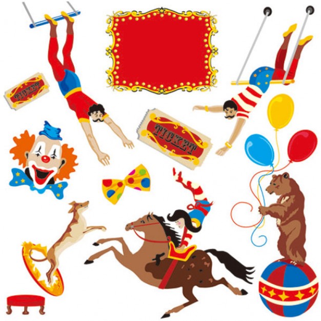 circus performers including horse bear firing etc