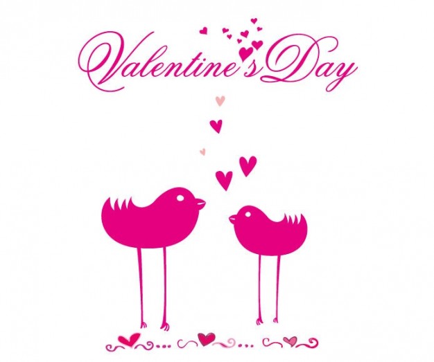 couple birds in love for romantic card design