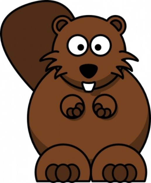 Beaver Cartoon in front view clip art