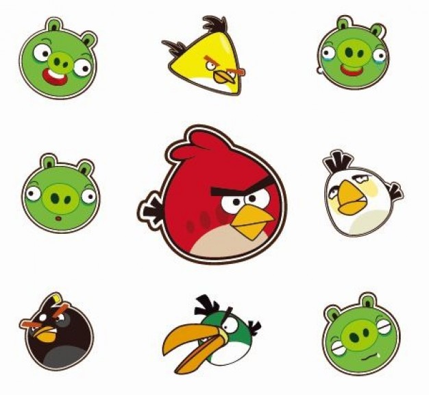 angry birds and stupid pigs characters stickers