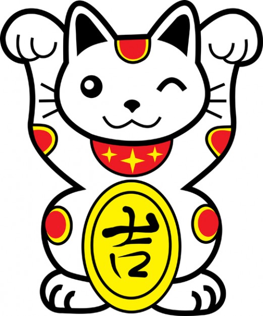 Japanese lucky Cat showing auspicious