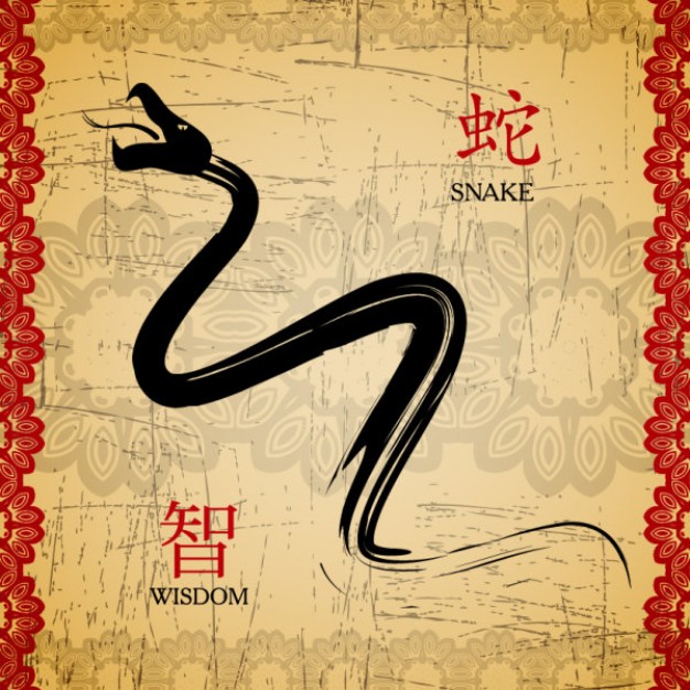the snake card of china wind year material