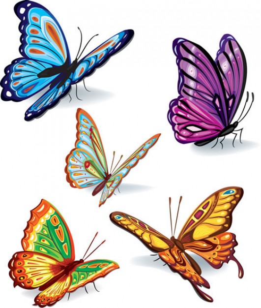 Reverie Colorful Butterflies set vector material