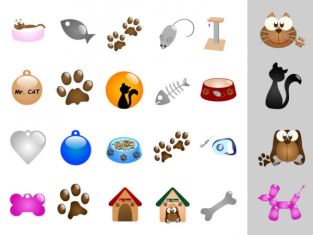 cats and dogs footprint theme material
