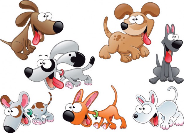 cartoon Dog material with funny expression