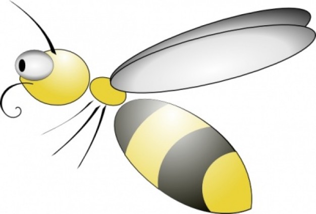 bee cartoon in side view