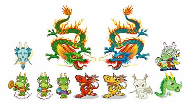 A variety of Long dragon material of chinese style