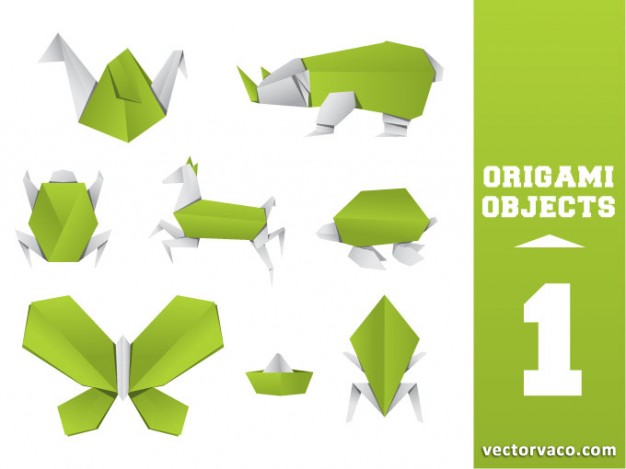 Origami animal vector pack
