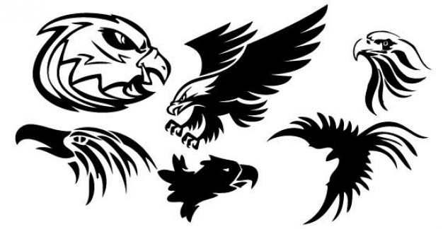 Black heroic Eagle Free Symbols Vector for Tattoo