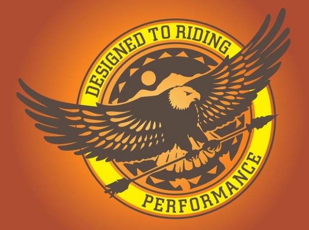 Eagle Logo Graphics with orange pink background