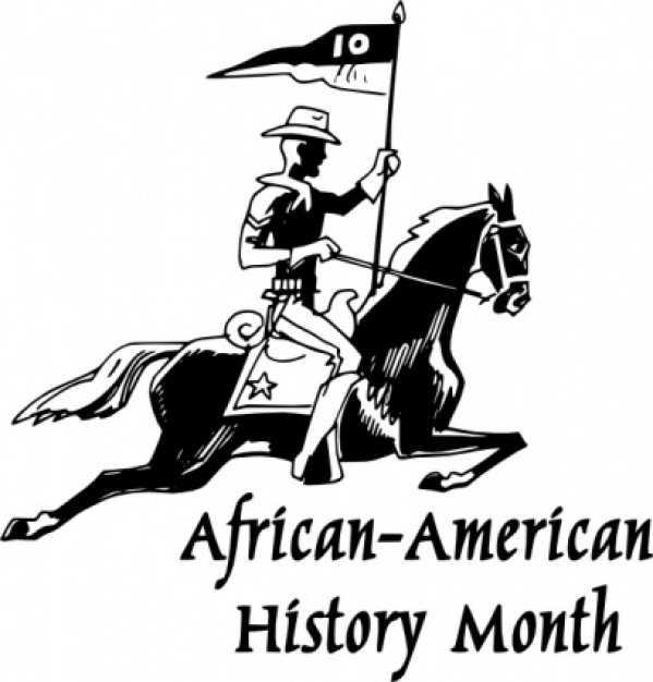 african american history month clip art with soldier riding