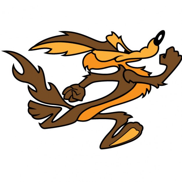 Brown Wile coyote cartoon character vector with White background