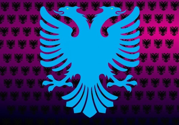 Albanian Eagle with pink and dark eagles background