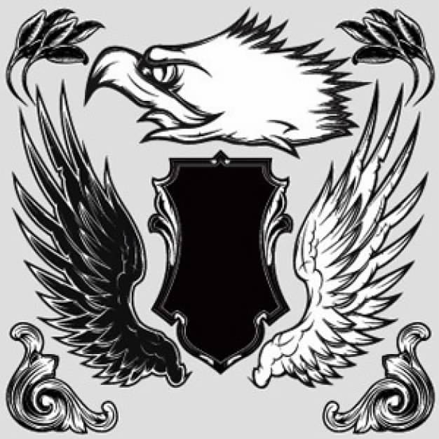 Americana armor elements including eagle wing shield