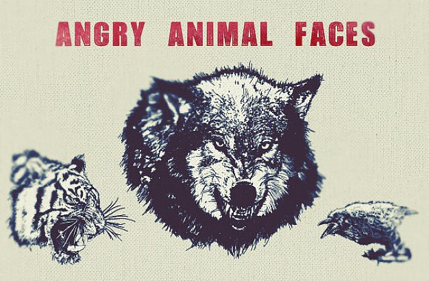 Angry Animal Face Vector like tiger wolf