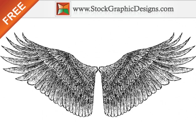 Free Hand Drawn Vector Wings
