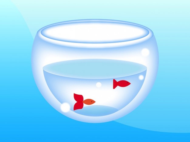 aquarium Fish bowl vector pack with blue background