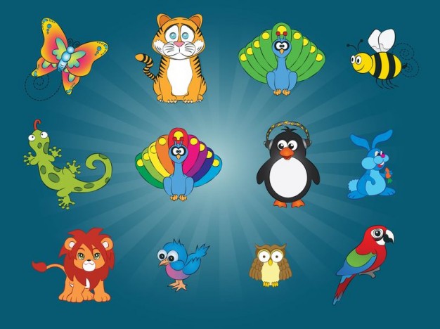 a set of animal vector graphics