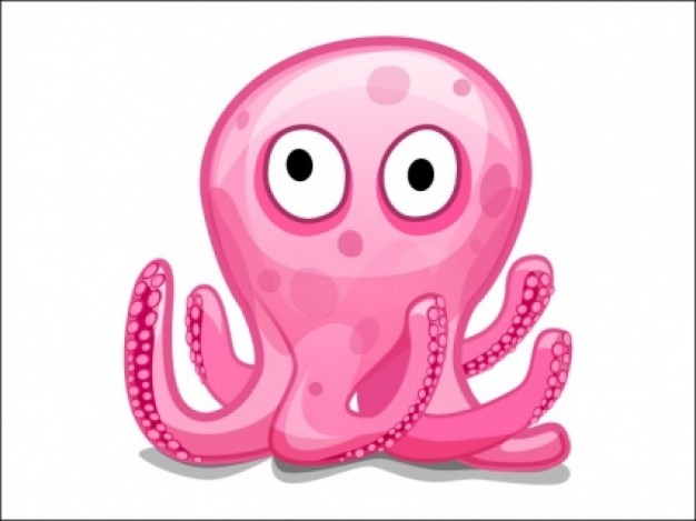 pink Octopod squid with surprisal expression