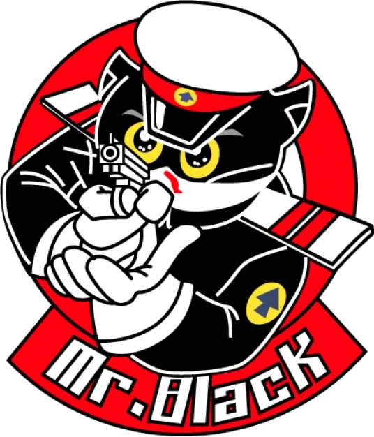 black cat police sergeant of Vector animation