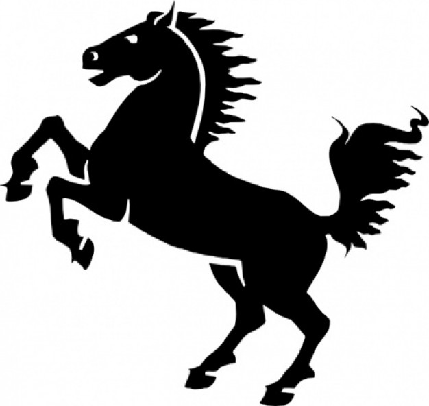 Black curveting Horse clip art