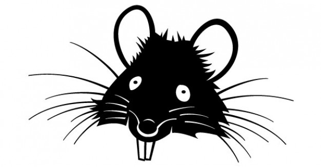 black Rat head with Big Teeth clip art Image