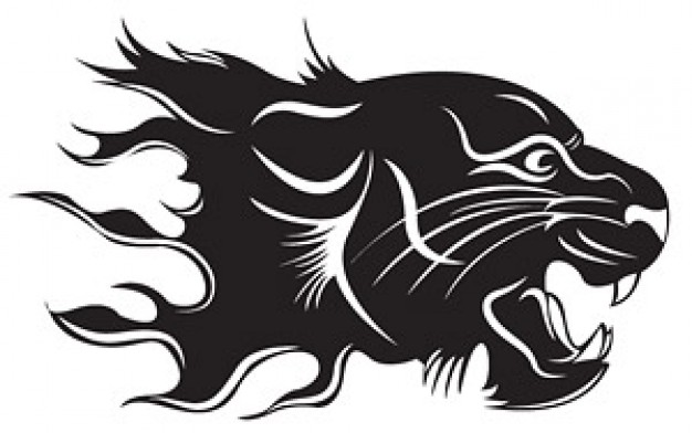 Ferocious firing tiger head vector material for logo design