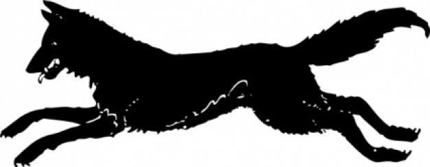 Running dog Silhouette clip art