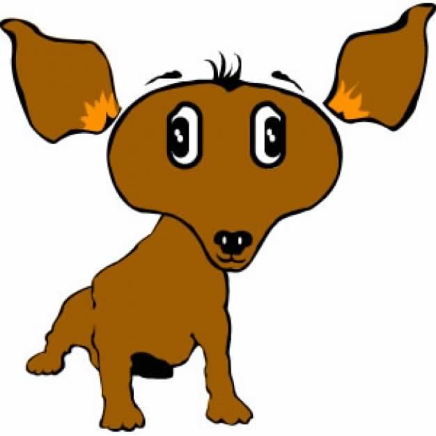 brown Dog clip art in front view