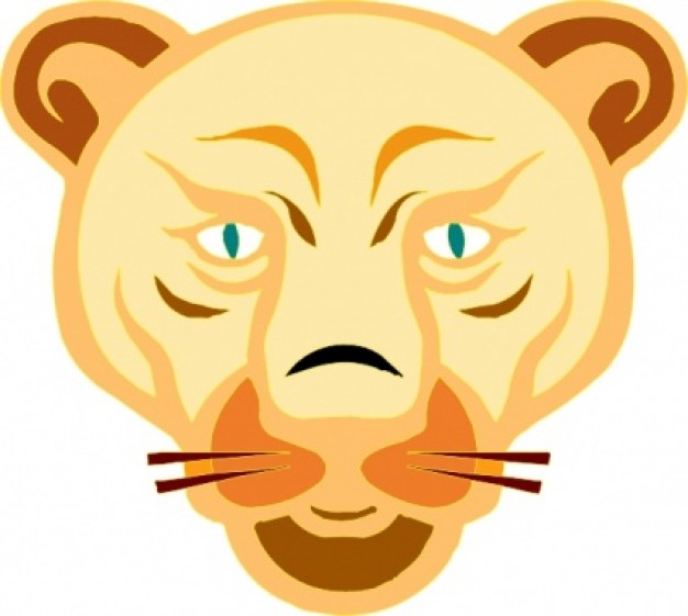 brown lion face cartoon clip art