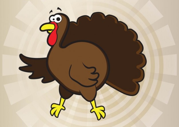 brown Turkey side view Cartoon Vector