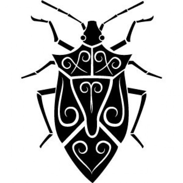 Bug insect top view vector with swirls back