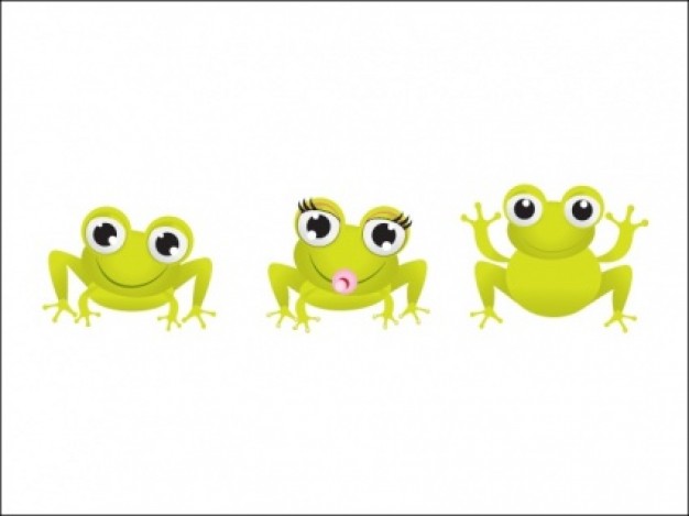 three Little Frogs in Lemon Chiffon
