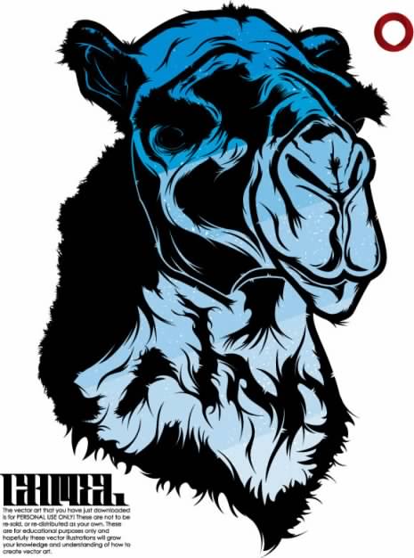 Camel Vector material in Blue and black