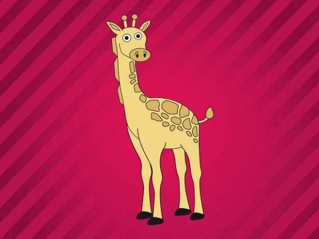 Cartoon cute animal giraffe vector with red background